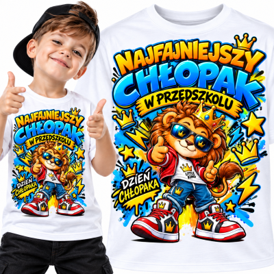 KOSZULKA DZIECIĘCA DZIEŃ CHŁOPAKA najfajniejszy chłopak w przedszkolu